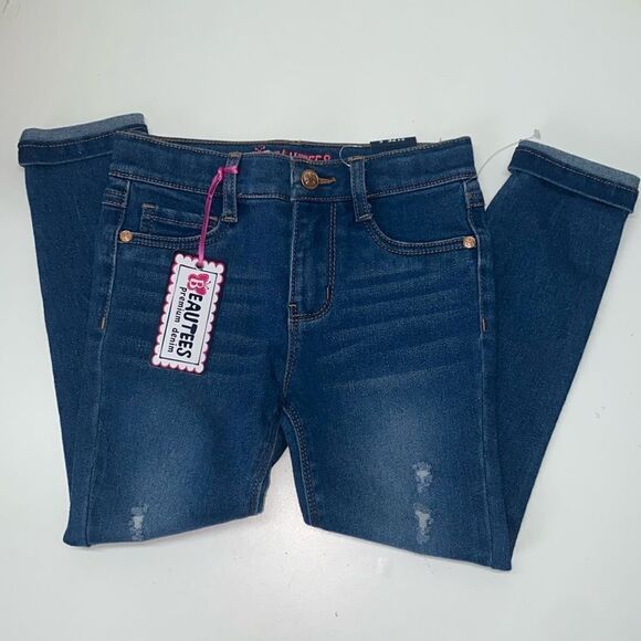 🔥BEAUTEES GIRLS JEANS KIDS SIZE 5 New - Picture 1 of 5